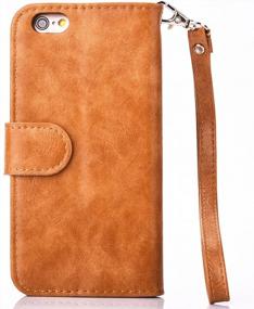 img 1 attached to LiBrown IPhone 7 Plus/8 Plus Wallet Case With Card Holder, Folio Flip Stand & Wrist Strap For 5.5" Apple Phones