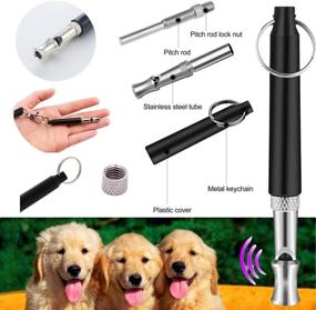 img 2 attached to TAYJAN Pets 2-Pack Dog Whistle - Stop Barking Neighbors Dog, Adjustable Pitch Ultrasonic Whistles for Obedience Training and Professional Recall, Includes Black Lanyard