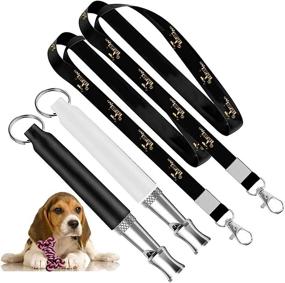 img 4 attached to TAYJAN Pets 2-Pack Dog Whistle - Stop Barking Neighbors Dog, Adjustable Pitch Ultrasonic Whistles for Obedience Training and Professional Recall, Includes Black Lanyard