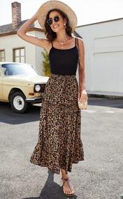 img 3 attached to Boho Floral A-Line Maxi Skirt With Pockets And Elastic High Waist For Women By SimpleFun
