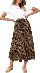 img 4 attached to Boho Floral A-Line Maxi Skirt With Pockets And Elastic High Waist For Women By SimpleFun