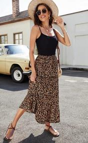 img 2 attached to Boho Floral A-Line Maxi Skirt With Pockets And Elastic High Waist For Women By SimpleFun