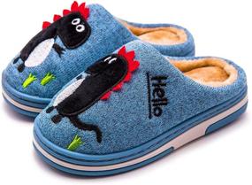 img 4 attached to 🦖 Dinosaur Animal Slippers for Toddlers - Indoor Boys' Shoes by Slippers