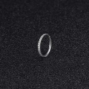 img 2 attached to MILACOLATO Opal/CZ Hinged Nose Rings Hoop 316L Surgical Steel 16G 18G Body Pierecing Ring For Cartilage Helix Rook Septum Daith Tragus Nose Piercing Jewelry 6MM 8MM 10MM