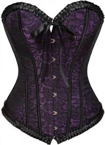 img 1 attached to Women'S Gothic Burlesque Steampunk Corset Skirt Renaissance Dress Costume