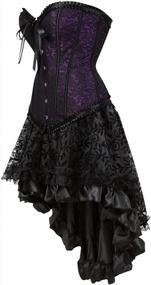 img 3 attached to Women'S Gothic Burlesque Steampunk Corset Skirt Renaissance Dress Costume