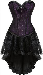 img 4 attached to Women'S Gothic Burlesque Steampunk Corset Skirt Renaissance Dress Costume