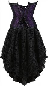 img 2 attached to Women'S Gothic Burlesque Steampunk Corset Skirt Renaissance Dress Costume