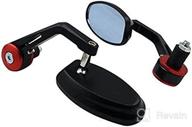 🏍️ e-bro 2pcs 7/8" aluminum rear view mirrors handle bar end oval for motorcycle - black and red логотип