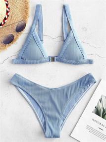img 2 attached to ZAFUL Swimwear Textured Triangle Adjustable Women's Clothing ~ Swimsuits & Cover Ups