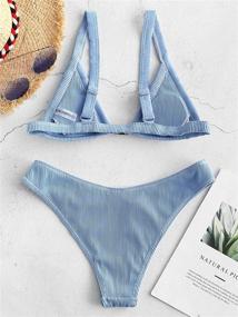 img 1 attached to ZAFUL Swimwear Textured Triangle Adjustable Women's Clothing ~ Swimsuits & Cover Ups