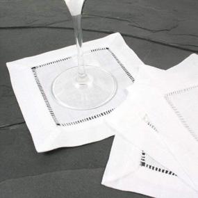 img 1 attached to Make Entertaining Chic And Eco-Friendly With MingHing Craft'S 12-Pack Soft Washable Cocktail Napkins In Elegant White