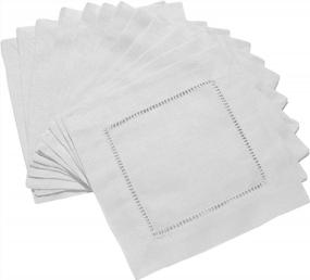 img 4 attached to Make Entertaining Chic And Eco-Friendly With MingHing Craft'S 12-Pack Soft Washable Cocktail Napkins In Elegant White