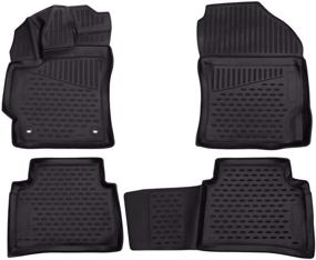 img 4 attached to 🚗 2020-2022 Toyota Corolla Sedan Floor Mats: Custom Fit All-Weather Full Set Liners (Black)