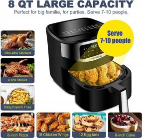 img 1 attached to Healthy And Convenient Rapid Frying With MIMODAY Air Fryer - 8 Quart, 10 Presets, NonStick Basket And LED Touchscreen