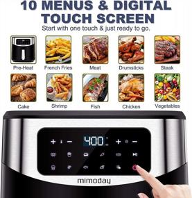 img 3 attached to Healthy And Convenient Rapid Frying With MIMODAY Air Fryer - 8 Quart, 10 Presets, NonStick Basket And LED Touchscreen