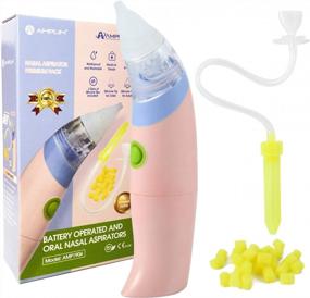 img 4 attached to Amplim Battery Operated Baby Nasal Aspirator With Manual Sucker And 30 Hygiene Filters, FSA HSA, AMP1906, Pink