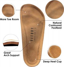 img 1 attached to Mens Slippers With Arch Support, Cork House Slides With Adjudtable Buckle Strap And Warm Lining For Indoor Outdoors