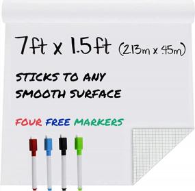 img 4 attached to 7Ft Whiteboard Wallpaper - Stick On Peel Adhesive For Classroom, Office & Home | MMFB Arts & Crafts
