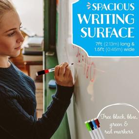 img 3 attached to 7Ft Whiteboard Wallpaper - Stick On Peel Adhesive For Classroom, Office & Home | MMFB Arts & Crafts