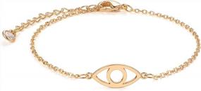 img 4 attached to 14K Gold Filled Dainty Chain Bracelet: Elegant And Simple Jewelry Gift For Women By LOYATA
