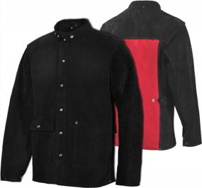 img 4 attached to Heavy Duty Split Cowhide Leather FR Work Safety Jacket - Flame & Heat Resistant For Welding Protection