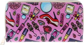 img 4 attached to Printed Sparkly Patterned Zippered Wallet Cosmetic Women's Handbags & Wallets ~ Wallets