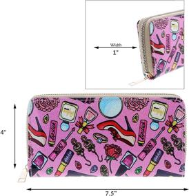 img 3 attached to Printed Sparkly Patterned Zippered Wallet Cosmetic Women's Handbags & Wallets ~ Wallets
