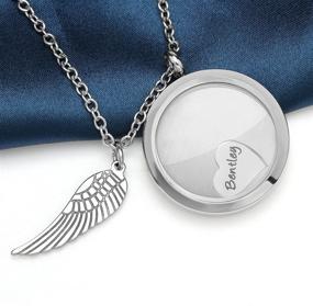 img 1 attached to Pet Memorial Locket: Sympathy Remembrance Jewelry for Women & Girls | Loss of Dogs & Cats | Stainless Steel Glass Floating Necklaces for Ashes | Personalized Pet Name Necklace