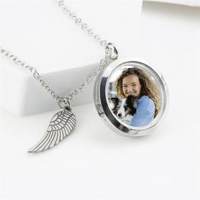 img 3 attached to Pet Memorial Locket: Sympathy Remembrance Jewelry for Women & Girls | Loss of Dogs & Cats | Stainless Steel Glass Floating Necklaces for Ashes | Personalized Pet Name Necklace