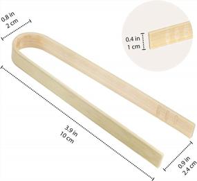 img 2 attached to 1000 Pack Of Mini Bamboo Toast Tongs - Disposable Tongs For Catering And Serving By BambooMN (3.9 Inches)
