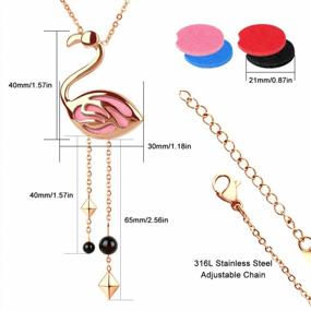 img 3 attached to Flamingo-Inspired Aromatherapy Diffuser Necklace In Rose Gold - Perfect Gift For Women On Any Occasion!