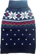 stay warm and stylish: tangpan snow print pet dog turtleneck sweater in black - size m logo