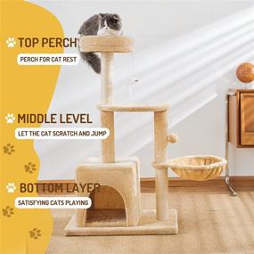 img 2 attached to Enhance Your Cat's Playtime with the MeowHomm 40 Inches Cat Tree Cat Tower, Featuring Sisal Scratching Post, Cozy Condo, Spacious Perch, Plush Perches, and Fluffy Balls