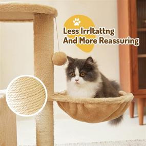 img 1 attached to Enhance Your Cat's Playtime with the MeowHomm 40 Inches Cat Tree Cat Tower, Featuring Sisal Scratching Post, Cozy Condo, Spacious Perch, Plush Perches, and Fluffy Balls