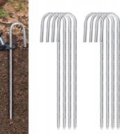 secure your tents with erytlly's 17-inch heavy duty rebar stakes: pack of 8 j hooks for maximum stability and rustproof protection logo