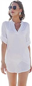 img 4 attached to Bluetime Women'S Beachwear Shirt Dress For Swim Cover Up, Bikini, Swimsuit Or Bathing Suit