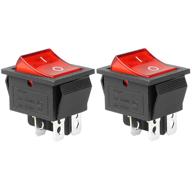 qteatak 2pcs dpst boat rocker toggle switch with red led light - 20a/125v and 15a/250v, 4 pins, 2 position on/off logo