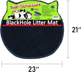 img 3 attached to 🐾 Revolutionary BlackHole Cat Litter Mat - Headshape Design, 23" X 21