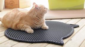 img 2 attached to 🐾 Revolutionary BlackHole Cat Litter Mat - Headshape Design, 23" X 21