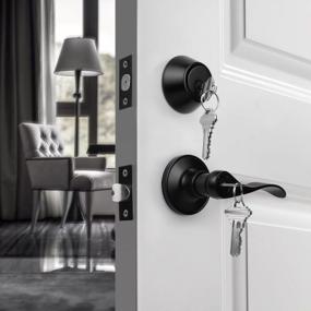 img 3 attached to Secure Your Front Door With Gobrico Black Finished Lever Lockset And Deadbolt Combination Set - Keyed Alike