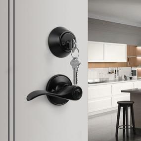 img 2 attached to Secure Your Front Door With Gobrico Black Finished Lever Lockset And Deadbolt Combination Set - Keyed Alike