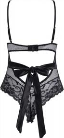 img 2 attached to Joyaria Womens Sexy Lace Teddy Lingerie One Piece Bodysuit