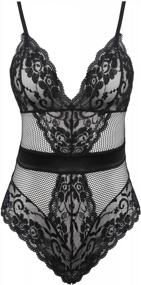 img 3 attached to Joyaria Womens Sexy Lace Teddy Lingerie One Piece Bodysuit