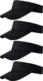 img 4 attached to Cooraby Регулируемые унисекс спортивные кепки с козырьком - упаковка из 4, один размер подходит всем, идеальная кепка для защиты от солнца на открытом воздухе для мужчин и женщин