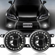 led fog lights with drl for toyota and lexus vehicles - compatible with camry, highlander, corolla, prius, gs, is, lx, rx, es, ct - passenger and driver side led fog lamps by audexen logo