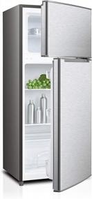 img 3 attached to Impecca 4.5 Cu. Ft. 2 Door Refrigerator With Top Mount Freezer In Stainless Look