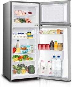 img 1 attached to Impecca 4.5 Cu. Ft. 2 Door Refrigerator With Top Mount Freezer In Stainless Look