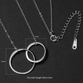 img 1 attached to Ожерелье из переплетенных двойных кругов Infinity из стерлингового серебра - идеальный рождественский подарок для женщин от крестной матери
