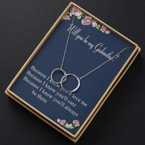 img 3 attached to Ожерелье из переплетенных двойных кругов Infinity из стерлингового серебра - идеальный рождественский подарок для женщин от крестной матери